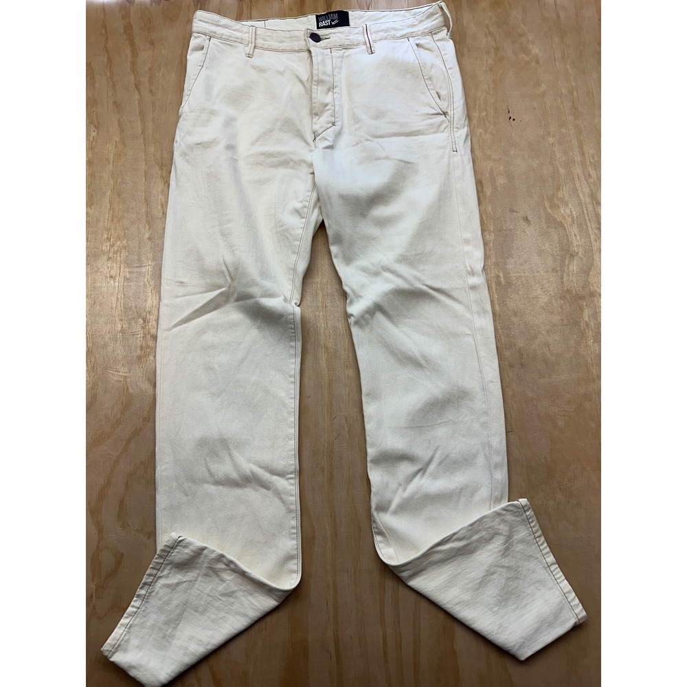 William Rast Taper Pants Mens 34x34 Cream Off White 100% Cotton Chino Trousers